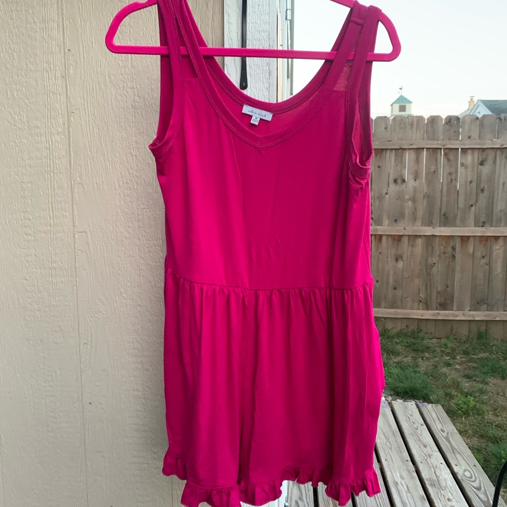 White birch romper medium raspberry